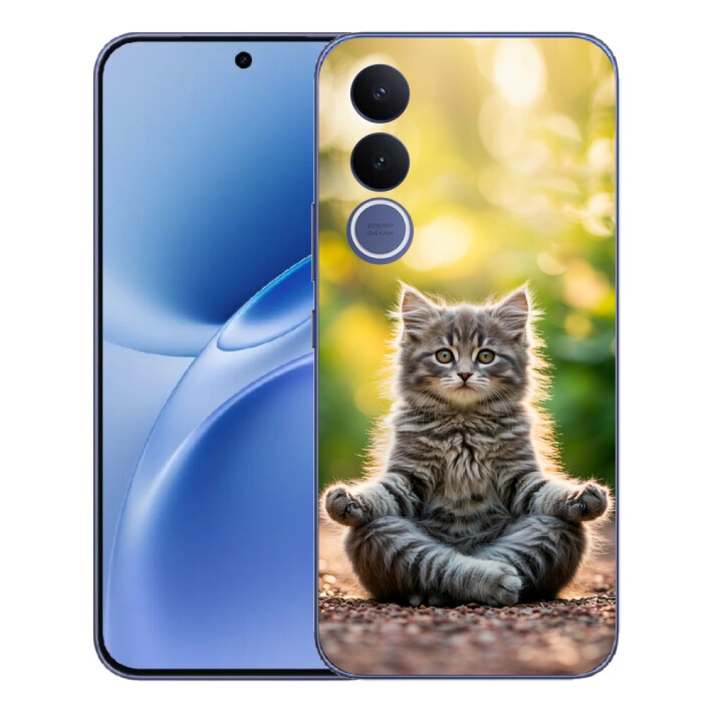 Gelový kryt mmCase na Vivo V70 FE - meditující kotě