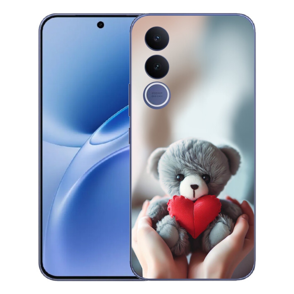Gelový kryt mmCase na Vivo V70 FE - medvídek pro zamilované