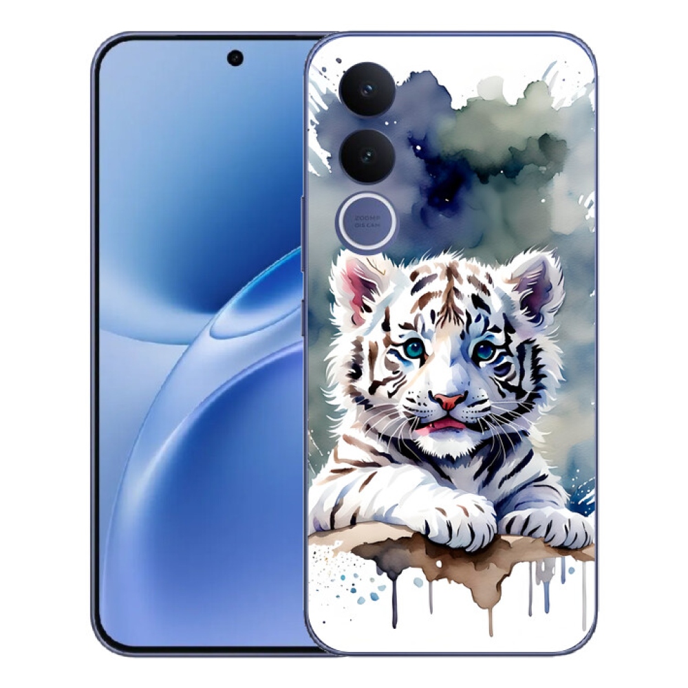 Gelový kryt mmCase na Vivo V70 FE - mládě bílého tygra