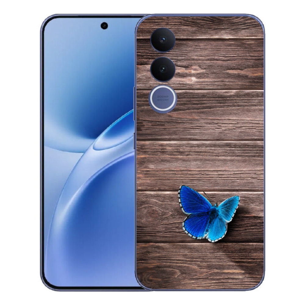 Gelový kryt mmCase na Vivo V70 FE - modrý motýl 1
