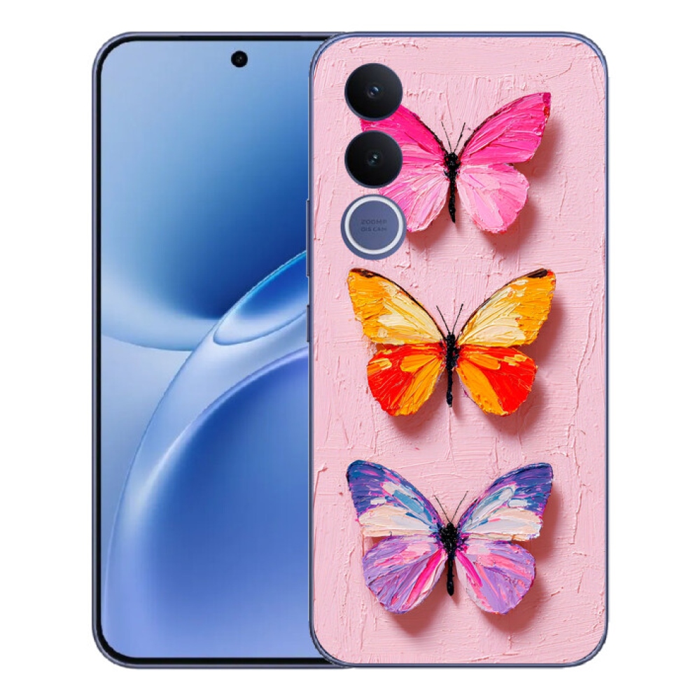 Gelový kryt mmCase na Vivo V70 FE - motýlí trojice
