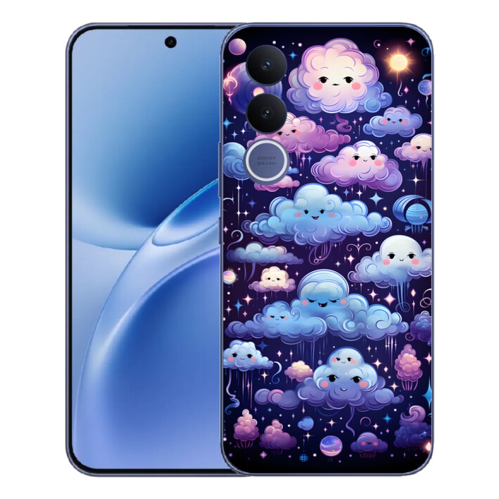 Gelový kryt mmCase na Vivo V70 FE - mráčky