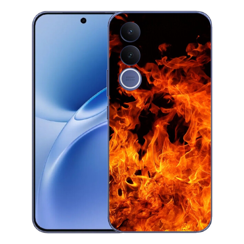 Gelový kryt mmCase na Vivo V70 FE - muzikant a oheň