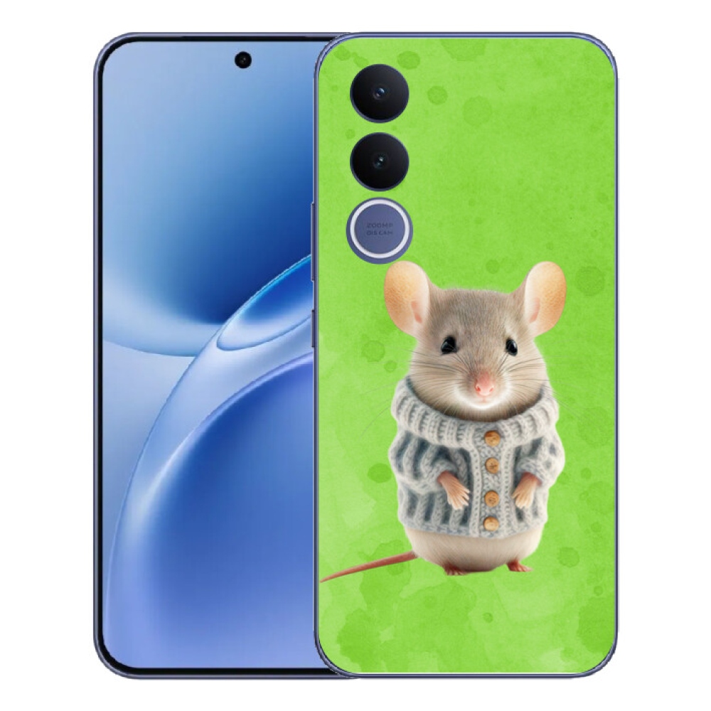 Gelový kryt mmCase na Vivo V70 FE - myška ve svetru