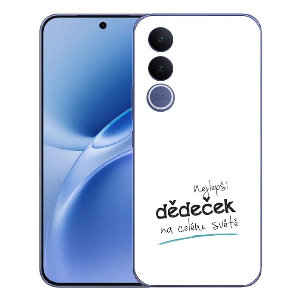 Gelový kryt mmCase na Vivo V70 FE - nejlepší dědeček 3 bílé pozadí