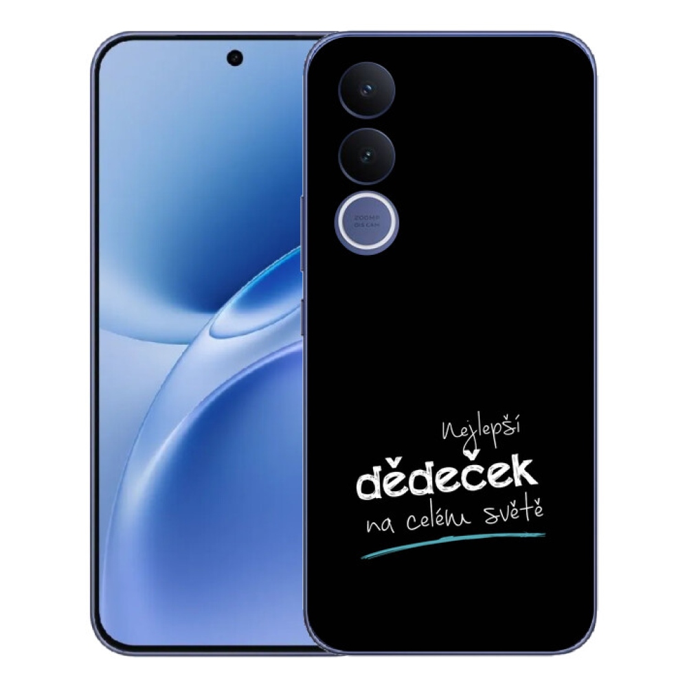 Gelový kryt mmCase na Vivo V70 FE - nejlepší dědeček 3 černé pozadí