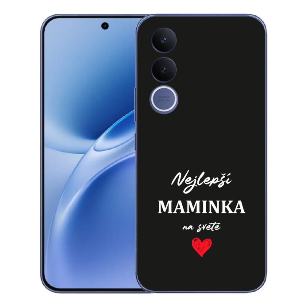 Gelový kryt mmCase na Vivo V70 FE - nejlepší maminka 1 černé pozadí