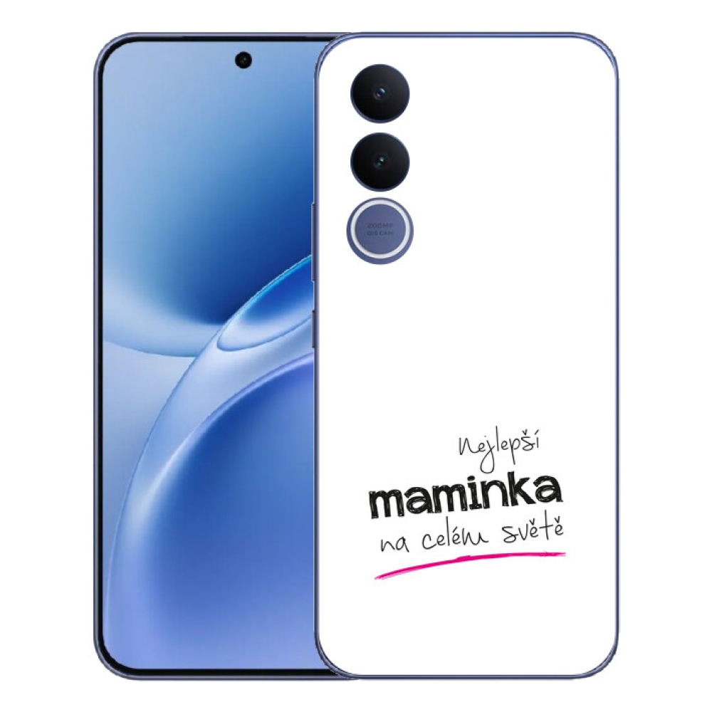 Gelový kryt mmCase na Vivo V70 FE - nejlepší maminka 4 bílé pozadí