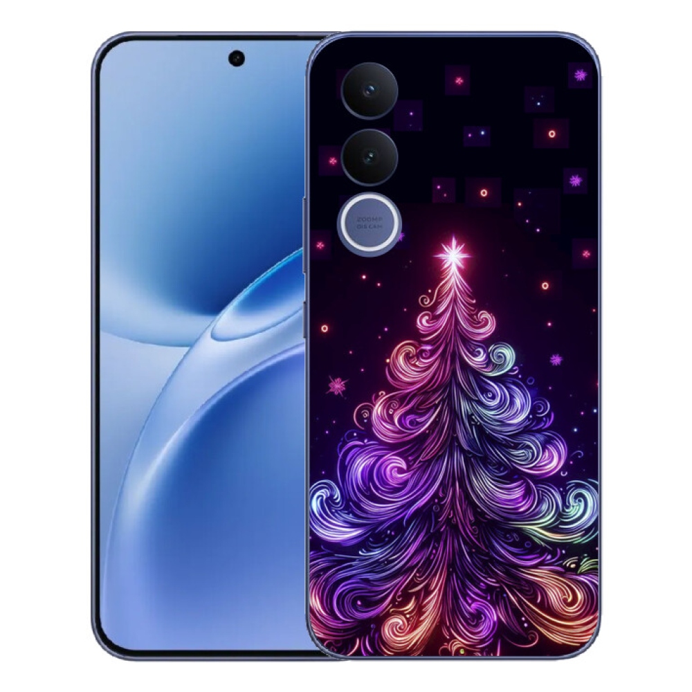 Gelový kryt mmCase na Vivo V70 FE - neonový vánoční stromek 1