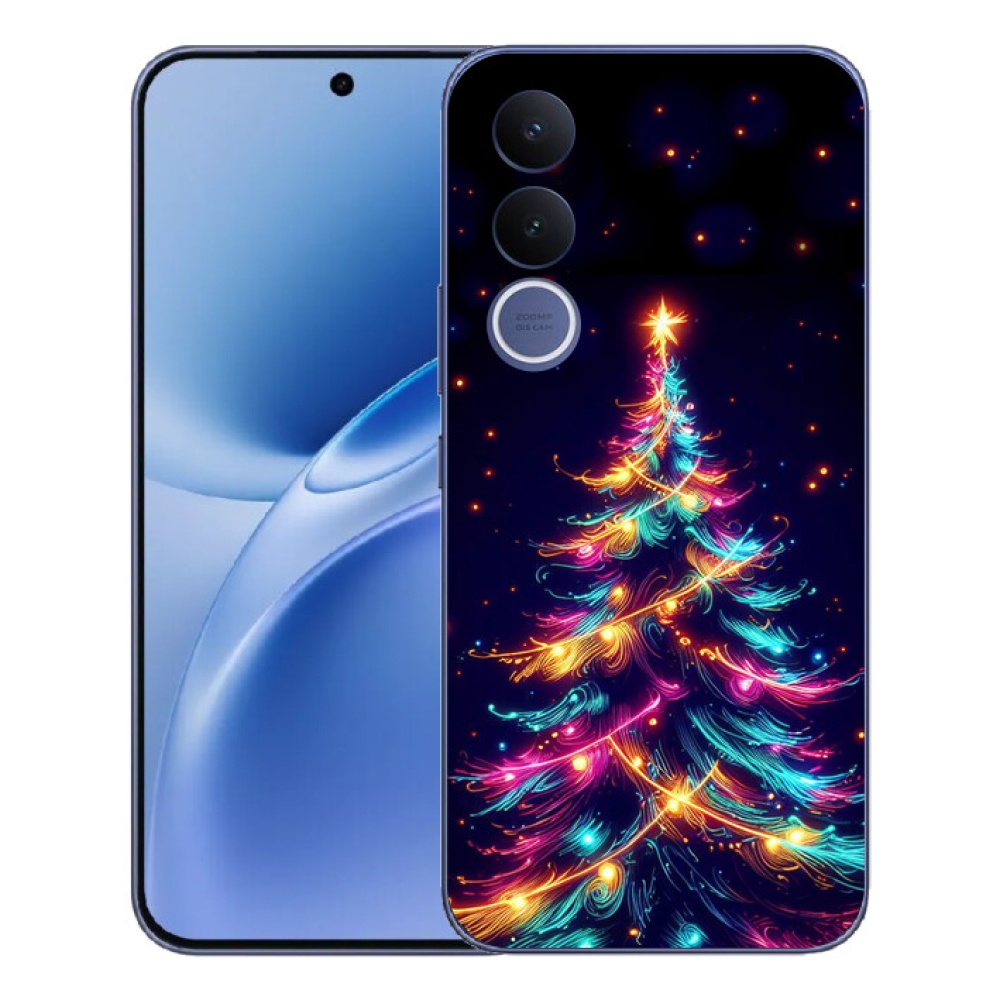 Gelový kryt mmCase na Vivo V70 FE - neonový vánoční stromek
