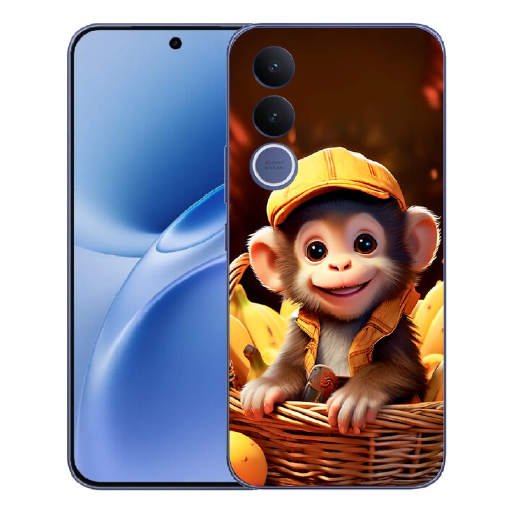 Gelový kryt mmCase na Vivo V70 FE - opice v košíku