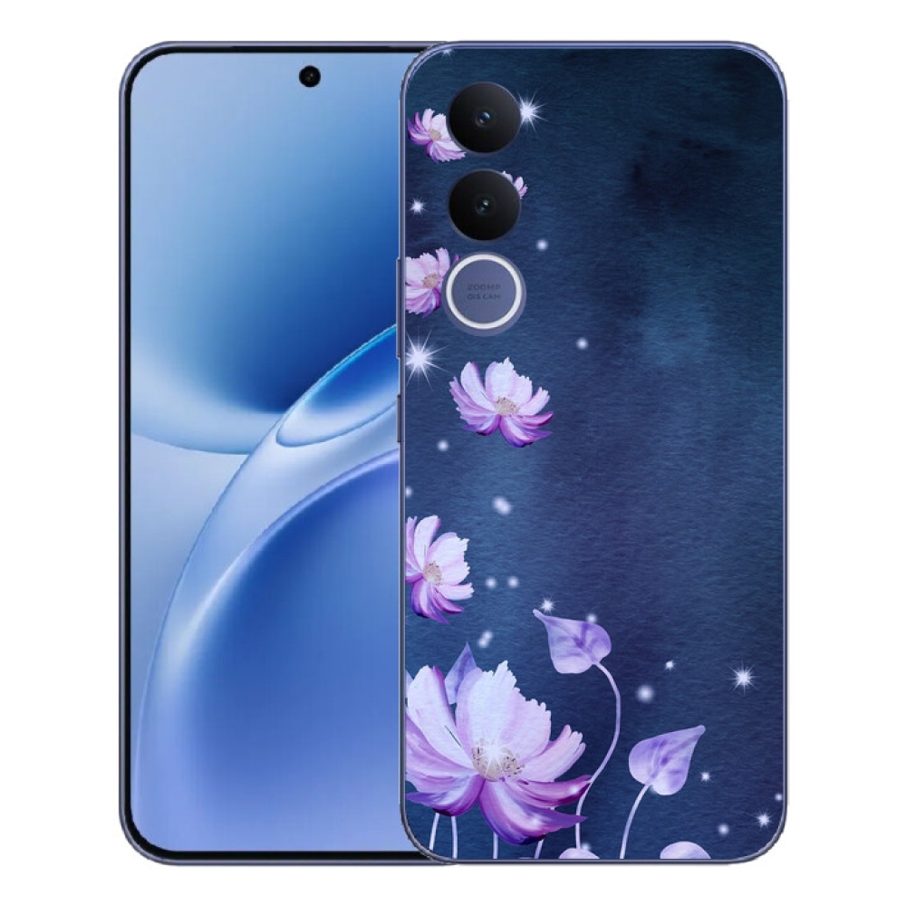 Gelový kryt mmCase na Vivo V70 FE - padající květy