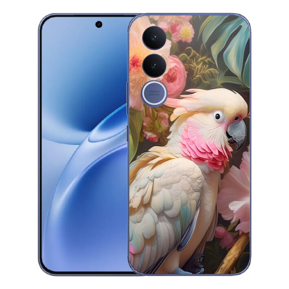 Gelový kryt mmCase na Vivo V70 FE - papoušek kakadu růžový 2