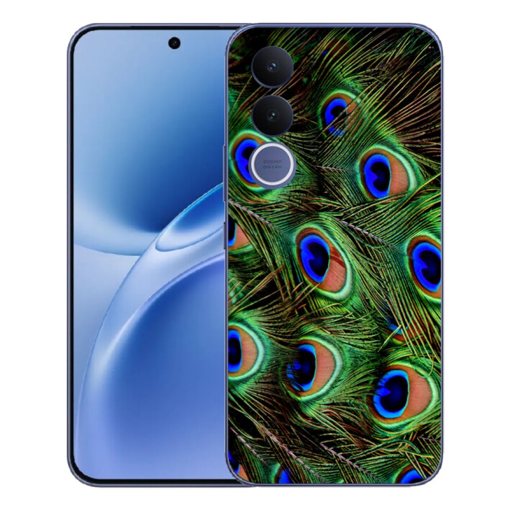 Gelový kryt mmCase na Vivo V70 FE - paví peří