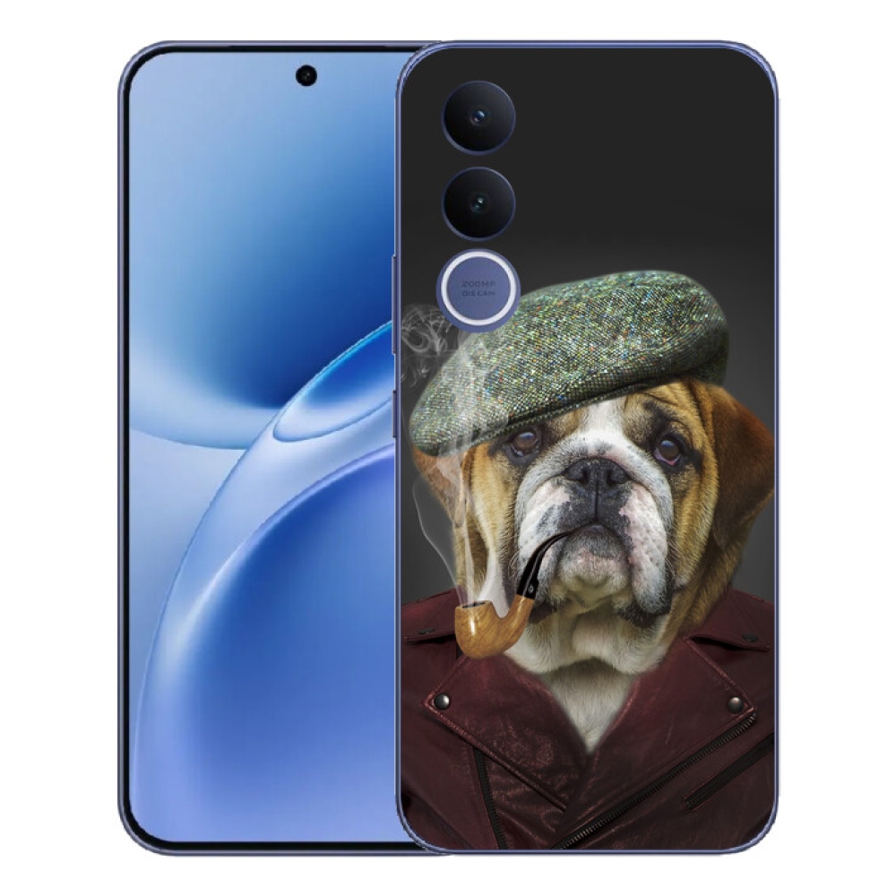 Gelový kryt mmCase na Vivo V70 FE - pes s fajfkou