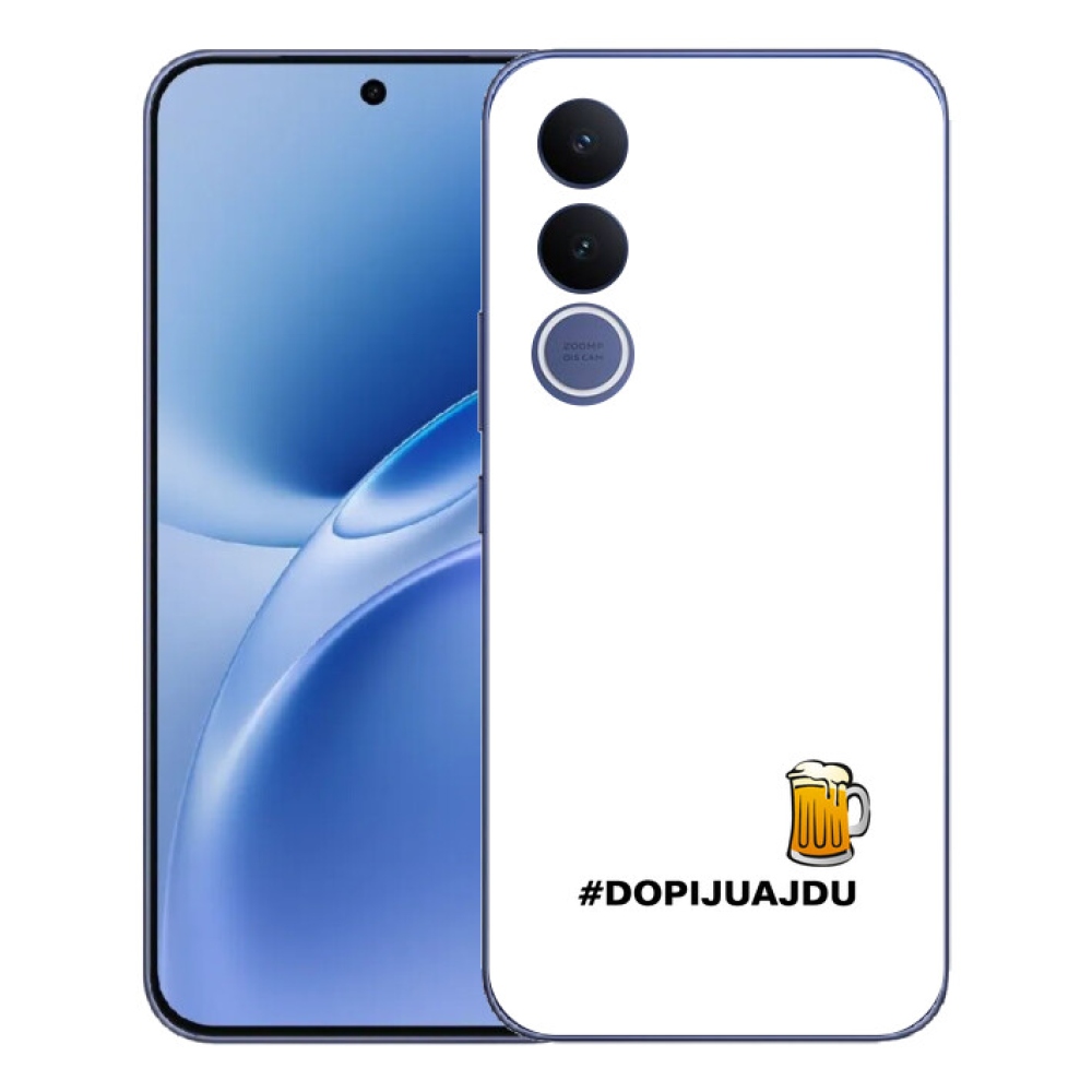 Gelový kryt mmCase na Vivo V70 FE - pivní motiv 1 bílé pozadí