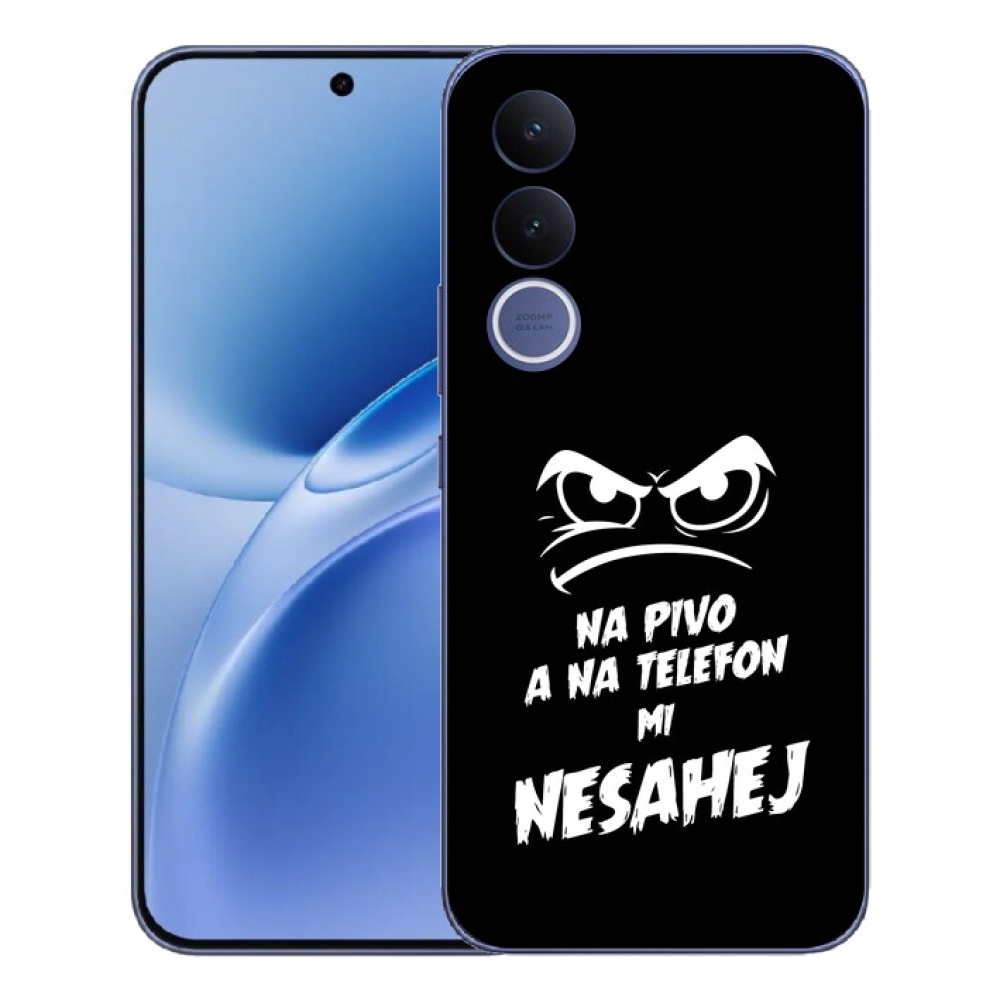 Gelový kryt mmCase na Vivo V70 FE - pivní motiv 2 černé pozadí
