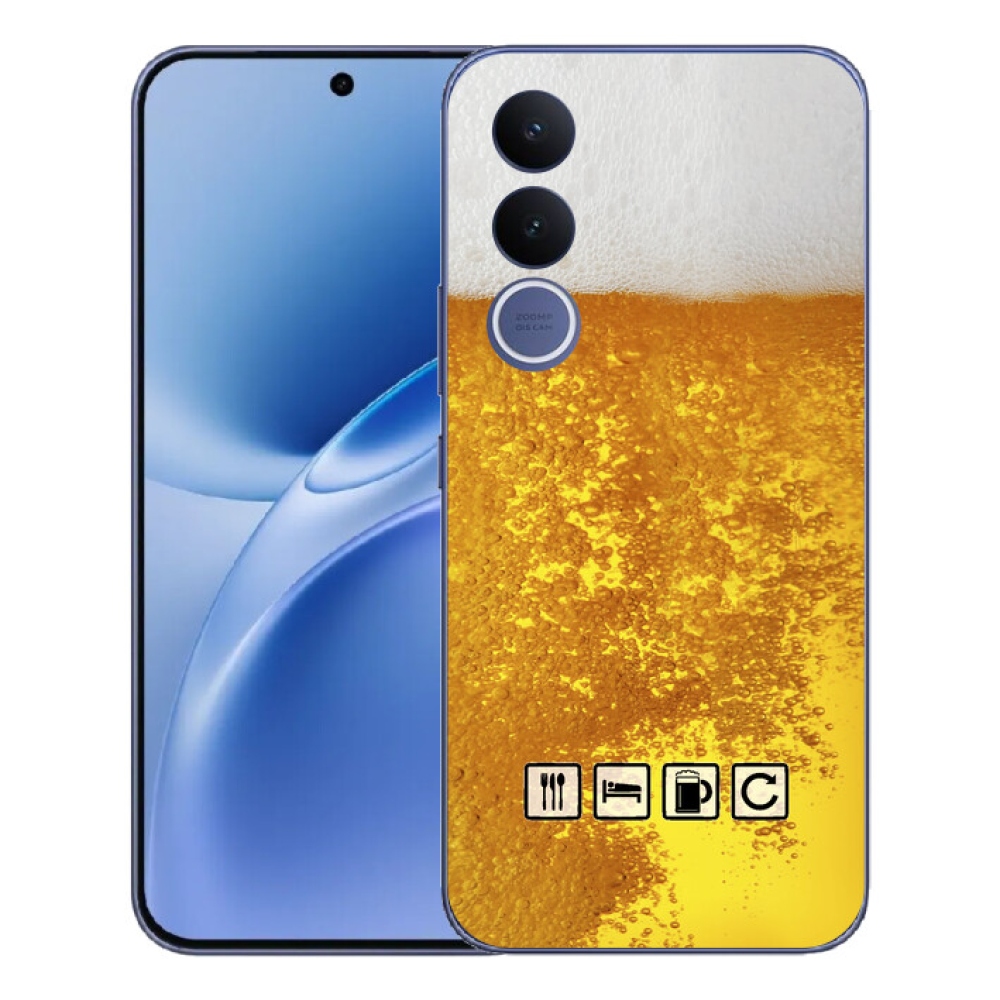 Gelový kryt mmCase na Vivo V70 FE - pivní motiv 3