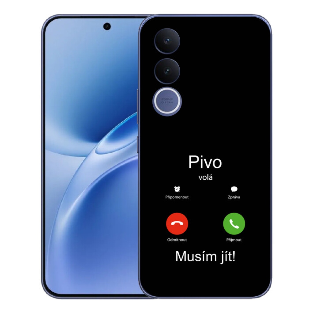 Gelový kryt mmCase na Vivo V70 FE - pivo volá černé pozadí