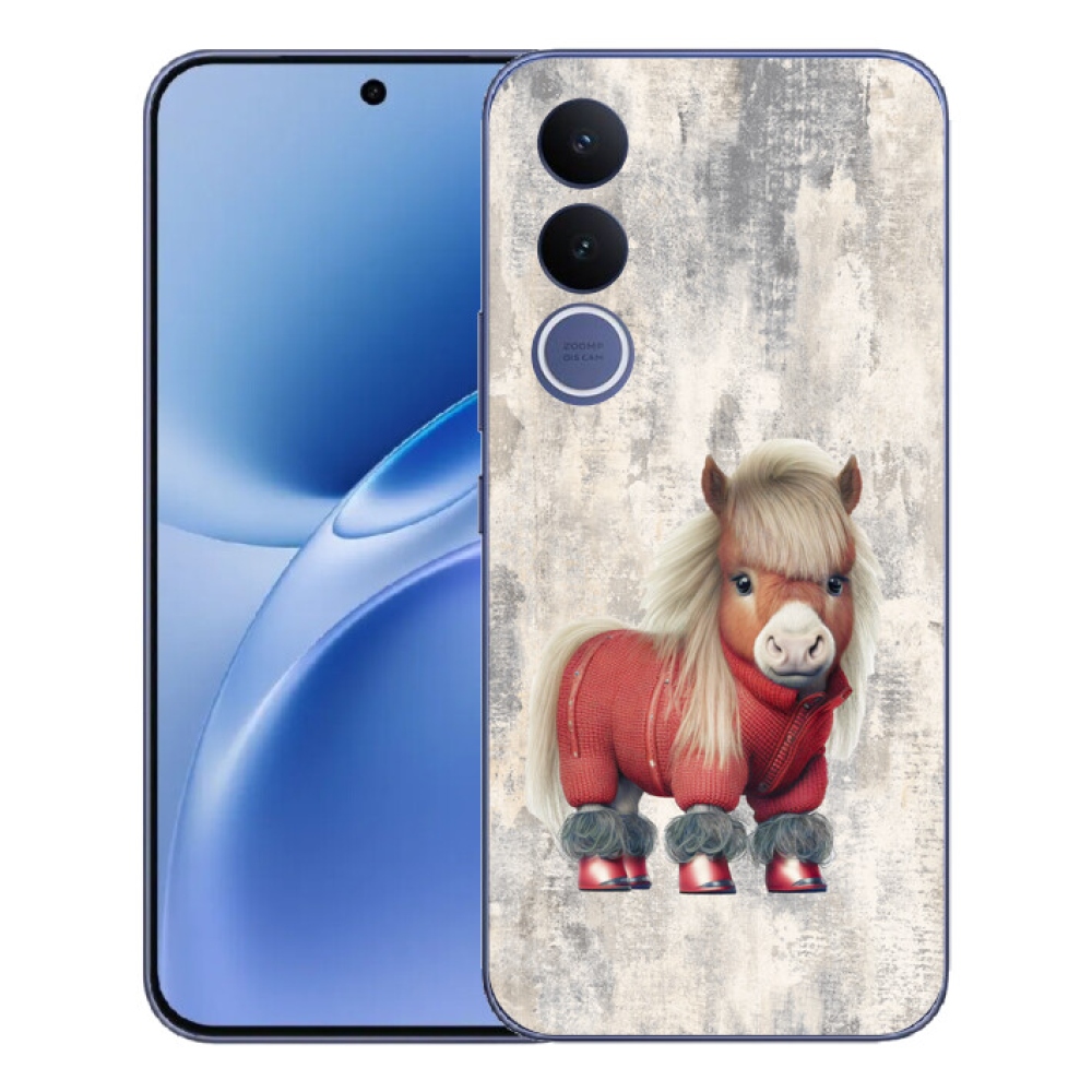 Gelový kryt mmCase na Vivo V70 FE - poník ve svetru