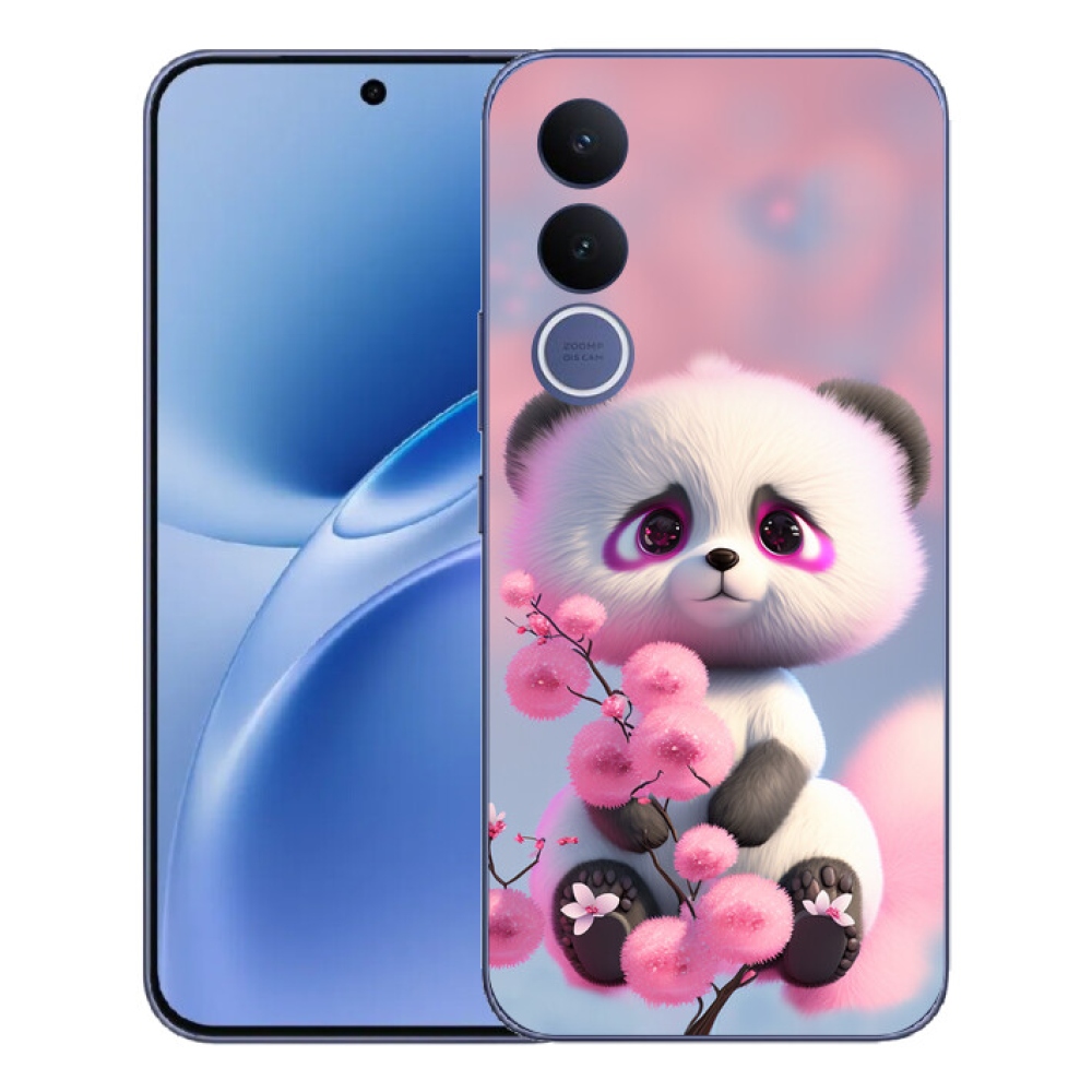 Gelový kryt mmCase na Vivo V70 FE - roztomilá panda 1