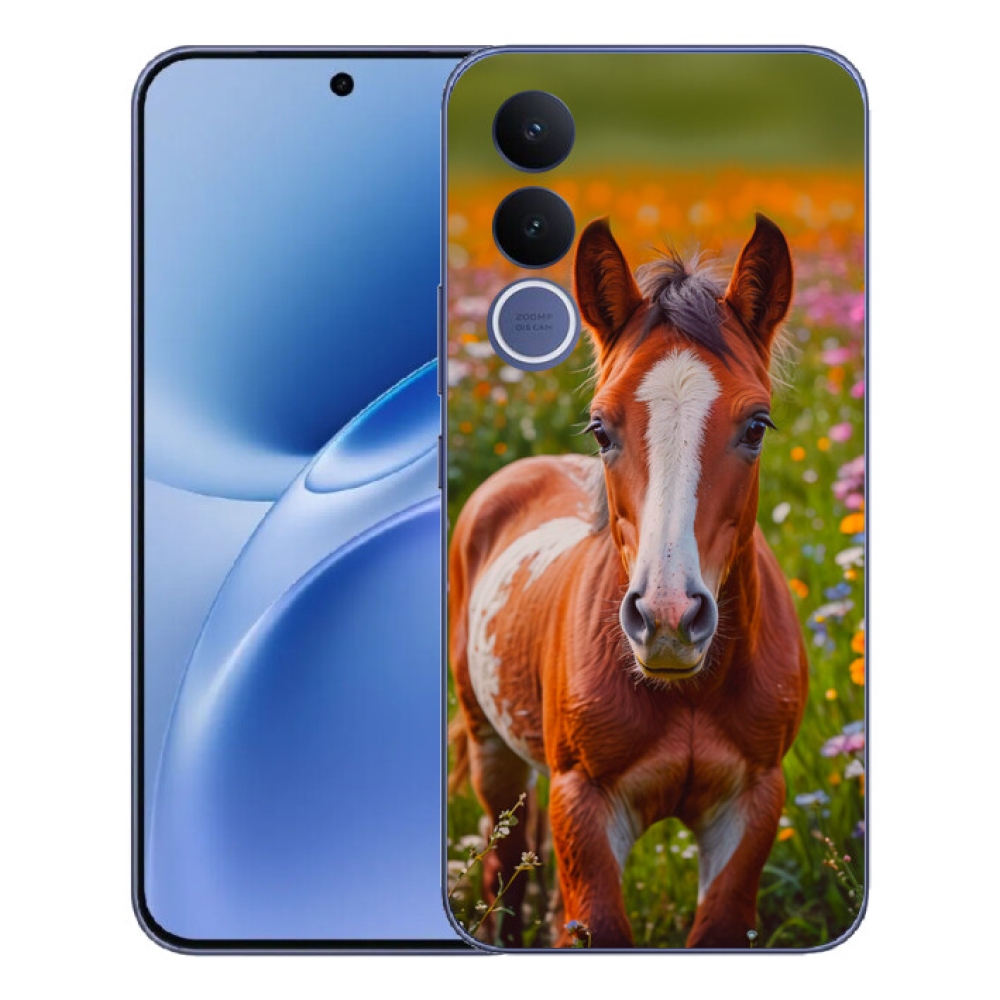 Gelový kryt mmCase na Vivo V70 FE - roztomilé hříbě