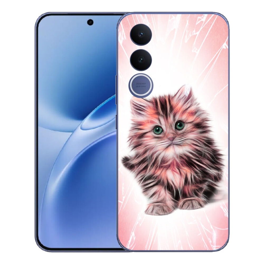 Gelový kryt mmCase na Vivo V70 FE - roztomilé kotě