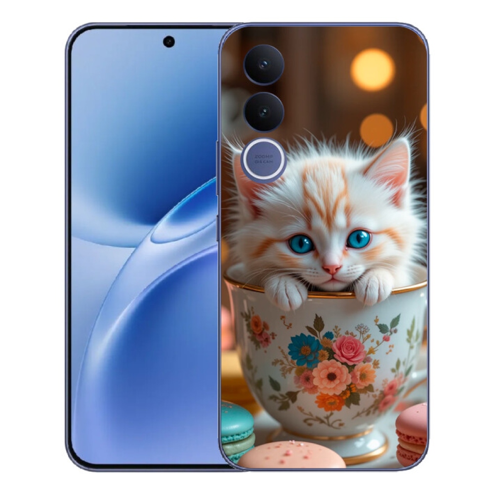 Gelový kryt mmCase na Vivo V70 FE - roztomilé kotě 6