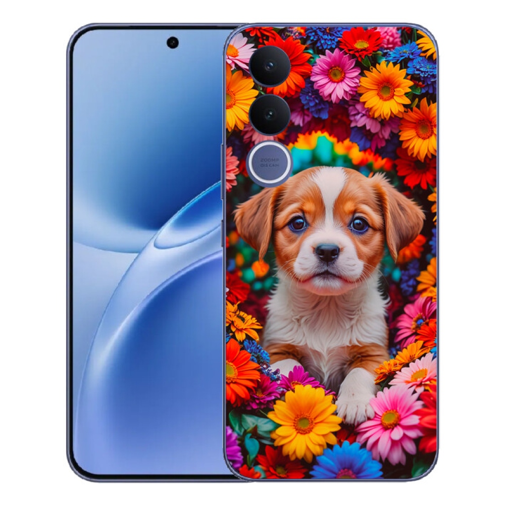 Gelový kryt mmCase na Vivo V70 FE - roztomilé štěně