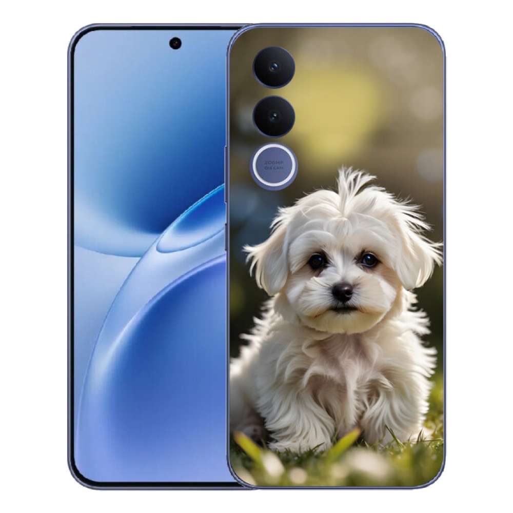 Gelový kryt mmCase na Vivo V70 FE - roztomilý maltézský psík