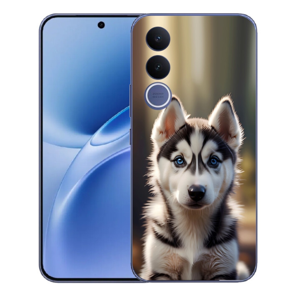 Gelový kryt mmCase na Vivo V70 FE - roztomilý sibiřský husky