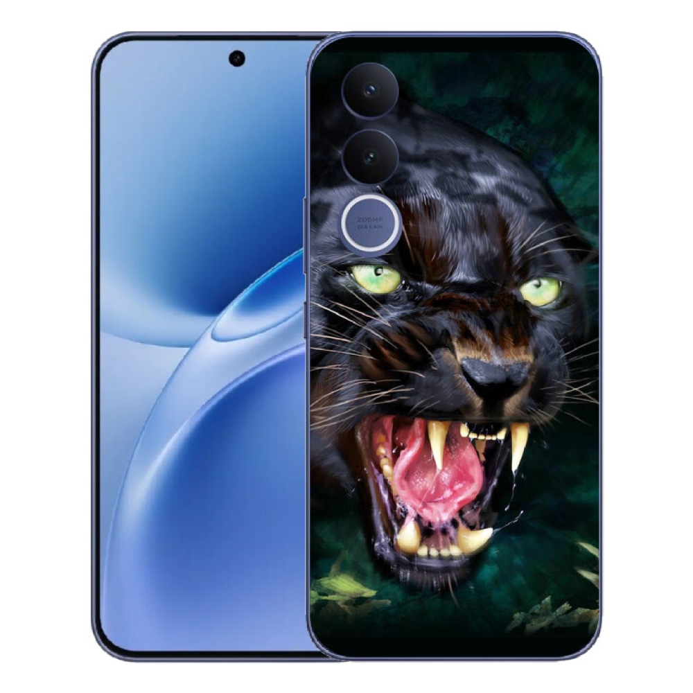 Gelový kryt mmCase na Vivo V70 FE - rozzuřený černý panter