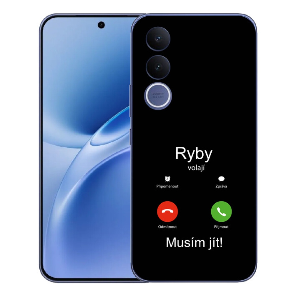 Gelový kryt mmCase na Vivo V70 FE - ryby volají černé pozadí