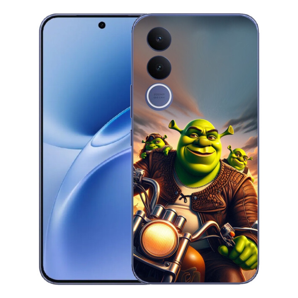 Gelový kryt mmCase na Vivo V70 FE - shrek na motorce
