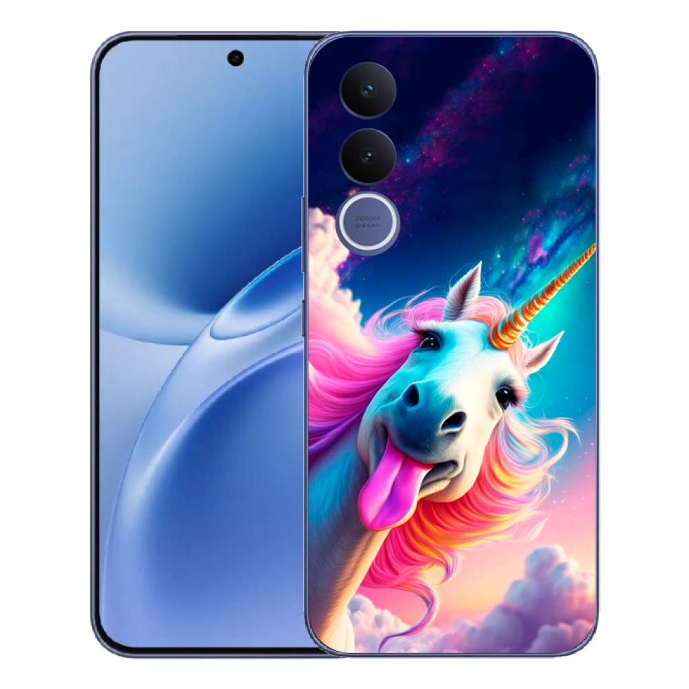 Gelový kryt mmCase na Vivo V70 FE - šílený jednorožec