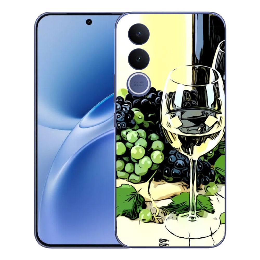 Gelový kryt mmCase na Vivo V70 FE - sklenka vína