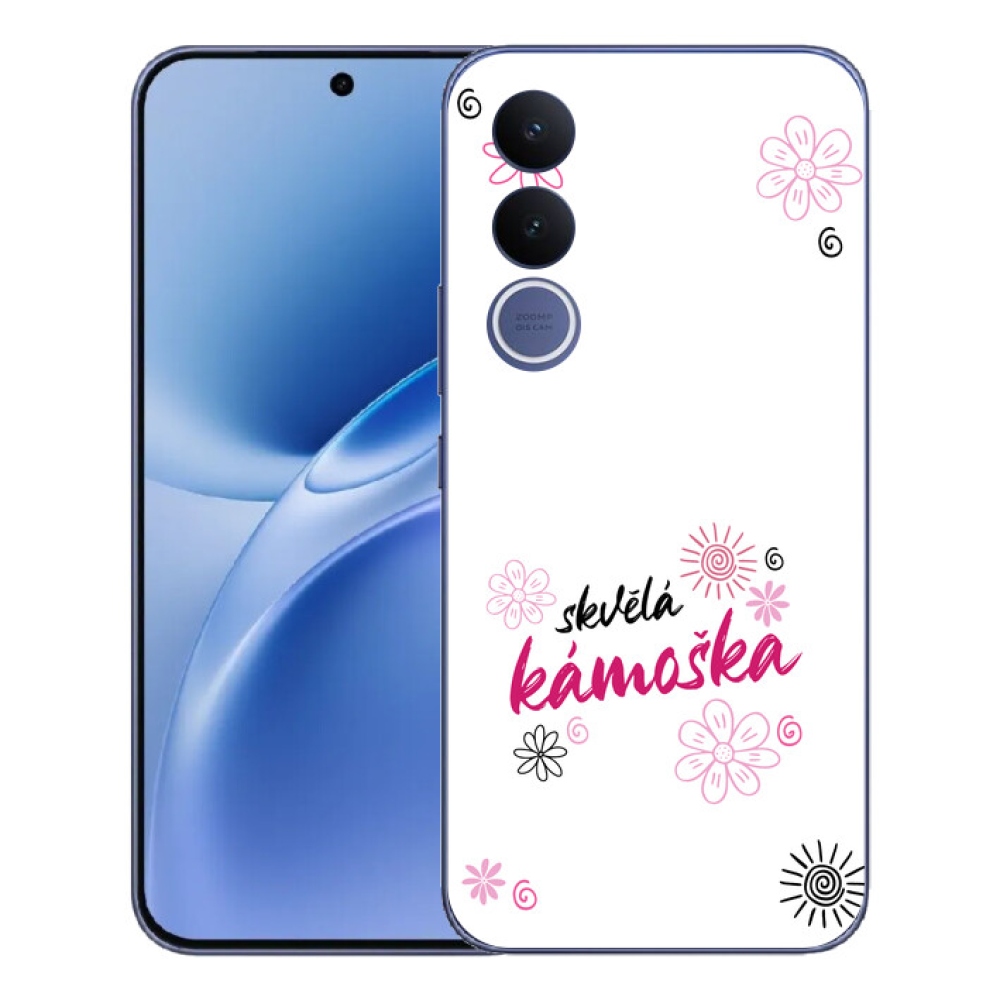 Gelový kryt mmCase na Vivo V70 FE - skvělá kámoška bílé pozadí