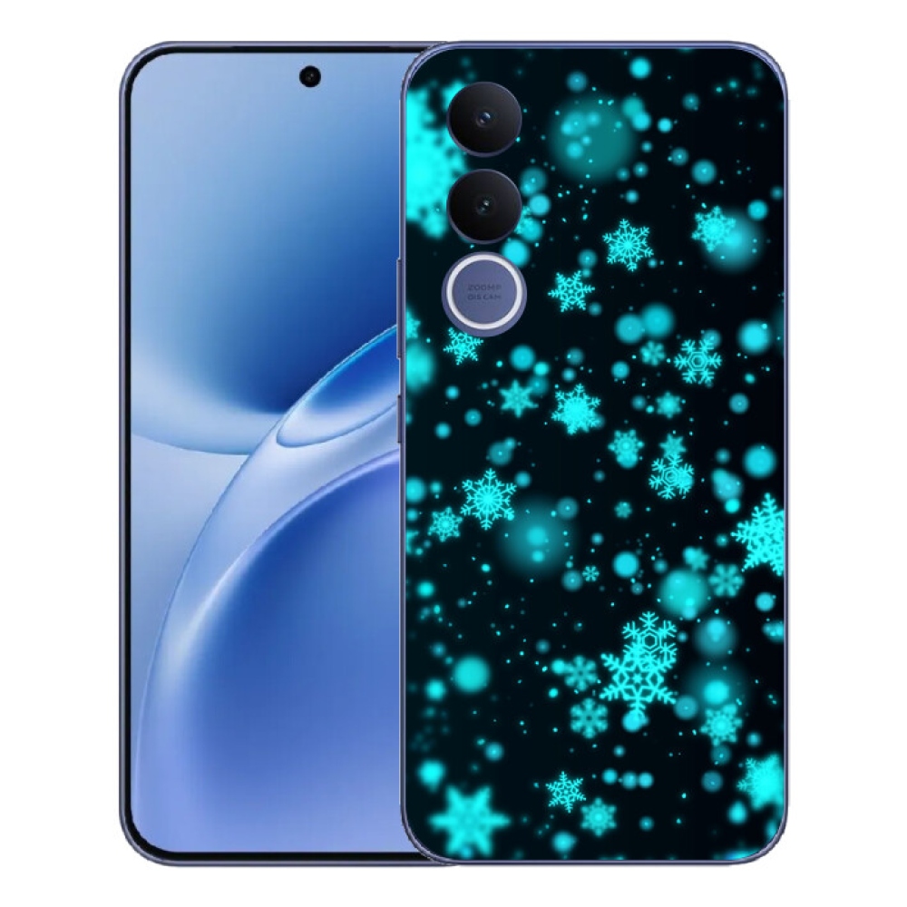 Gelový kryt mmCase na Vivo V70 FE - sněhové vločky 1