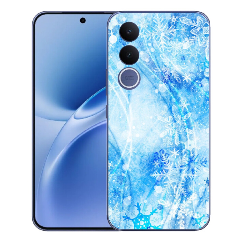 Gelový kryt mmCase na Vivo V70 FE - sněhové vločky