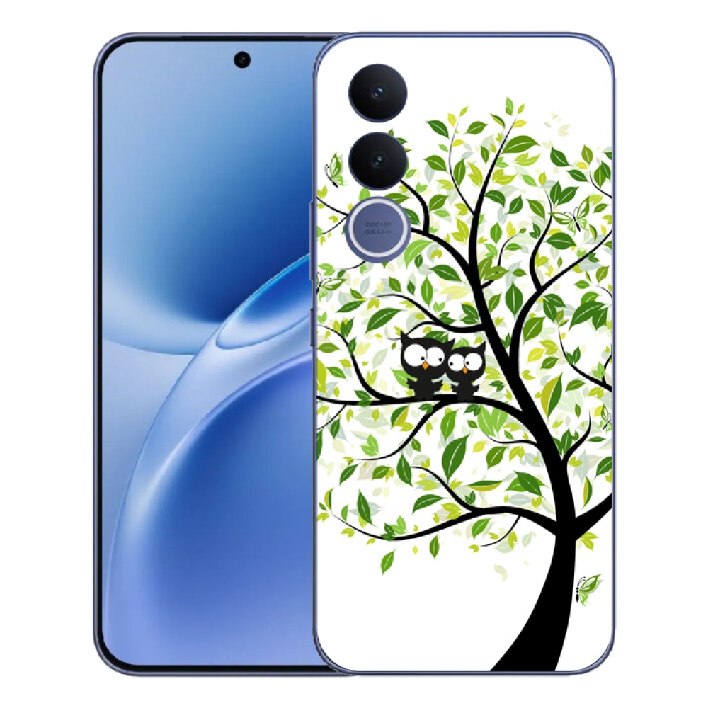 Gelový kryt mmCase na Vivo V70 FE - sovičky na stromě