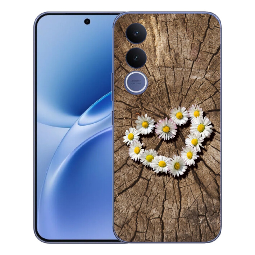 Gelový kryt mmCase na Vivo V70 FE - srdce z kopretin