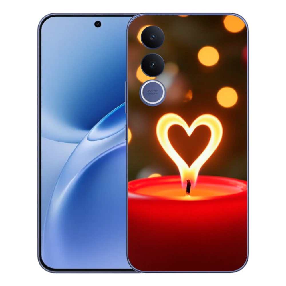 Gelový kryt mmCase na Vivo V70 FE - srdce z plamene