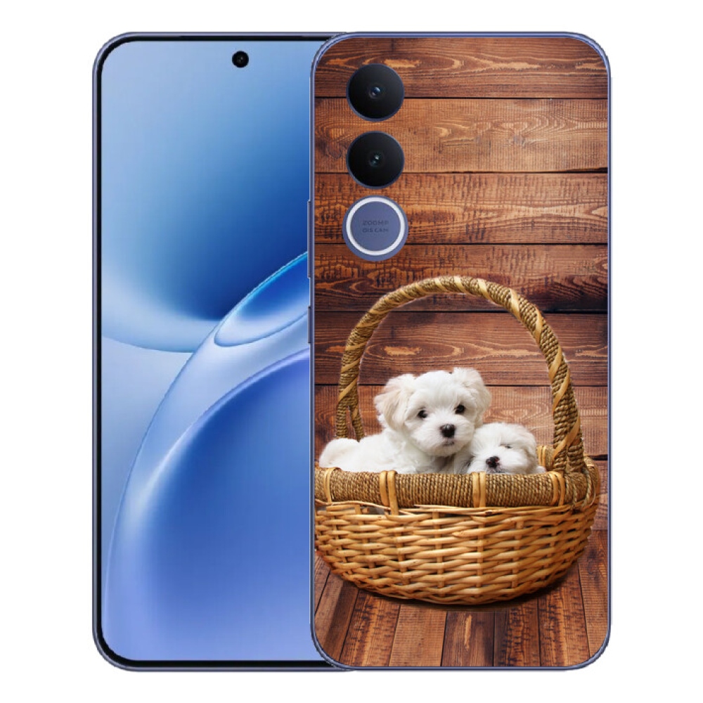 Gelový kryt mmCase na Vivo V70 FE - štěňátka