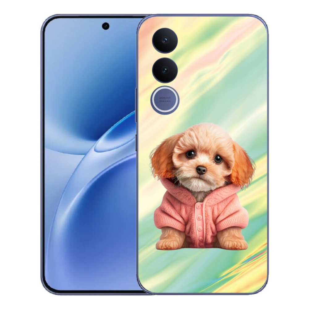 Gelový kryt mmCase na Vivo V70 FE - štěně ve svetru