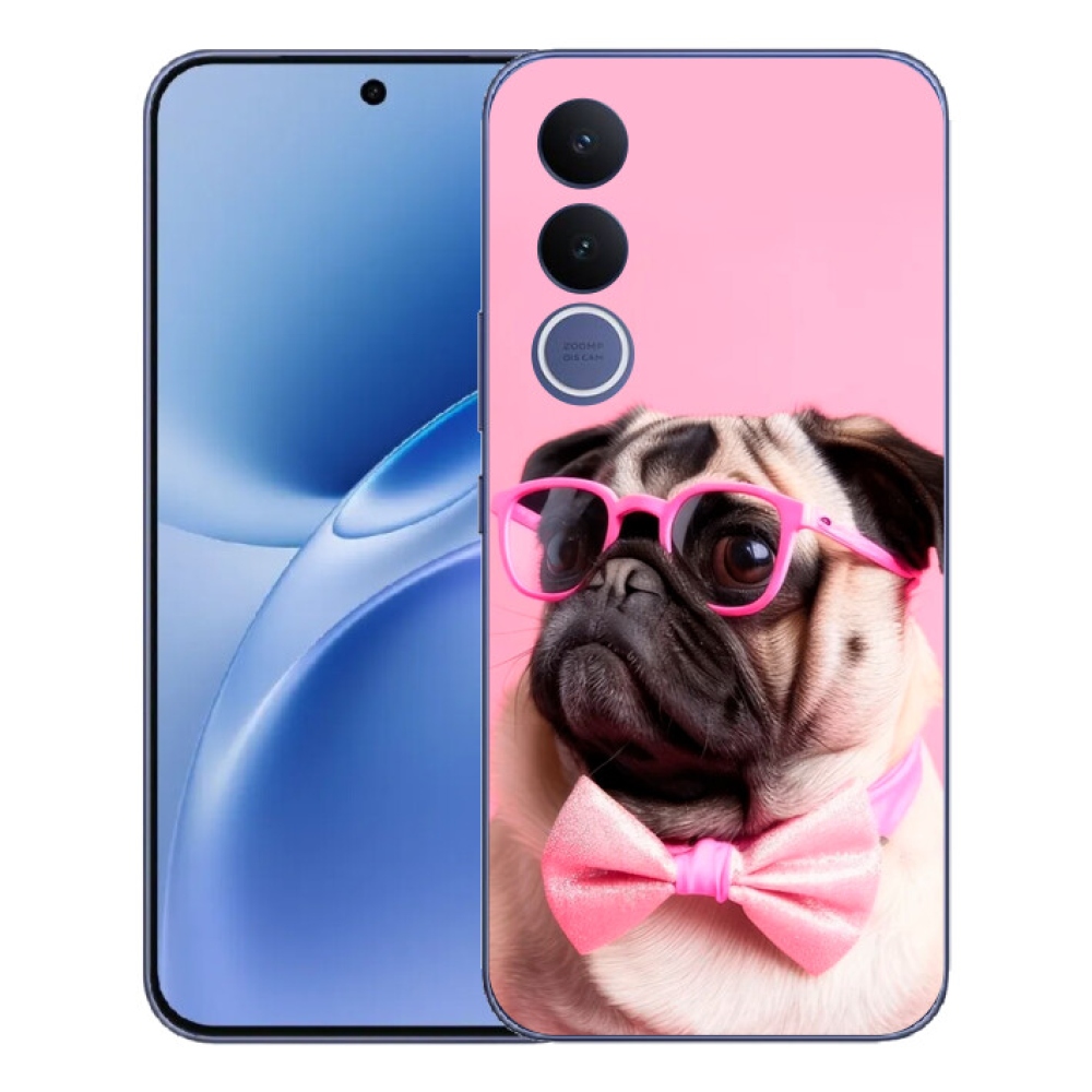 Gelový kryt mmCase na Vivo V70 FE - stylový mops