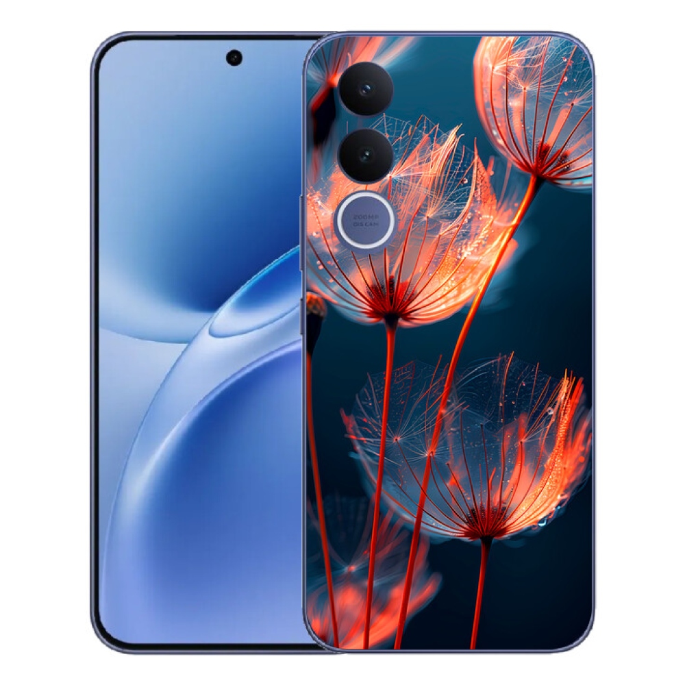 Gelový kryt mmCase na Vivo V70 FE - světélkující chmýří