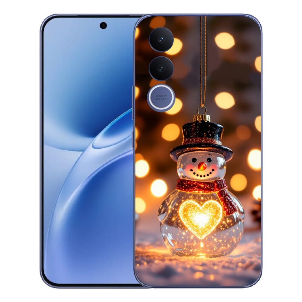 Gelový kryt mmCase na Vivo V70 FE - svítící vánoční sněhulák