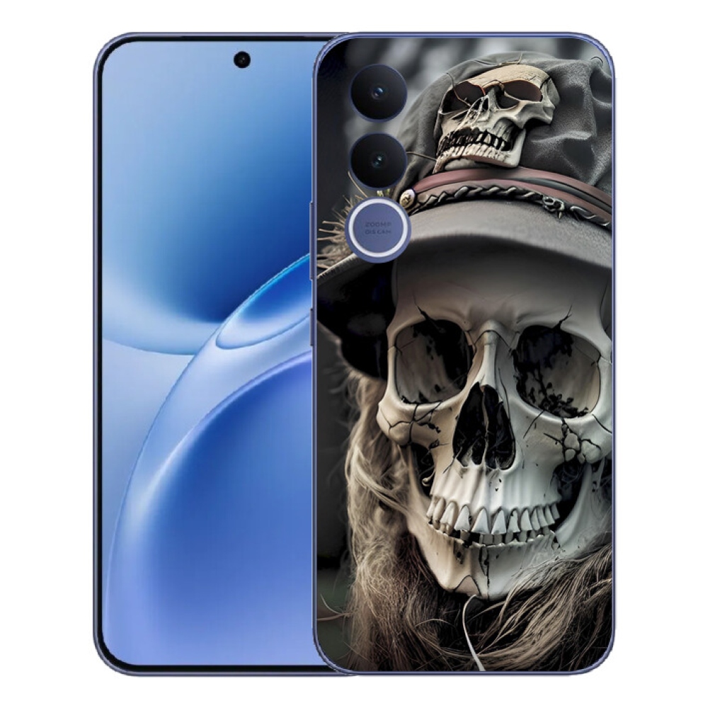 Gelový kryt mmCase na Vivo V70 FE - temná lebka