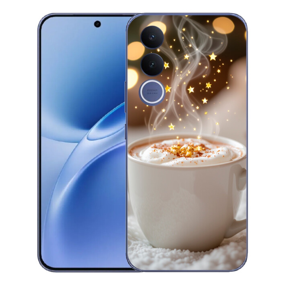 Gelový kryt mmCase na Vivo V70 FE - vánoční horký nápoj