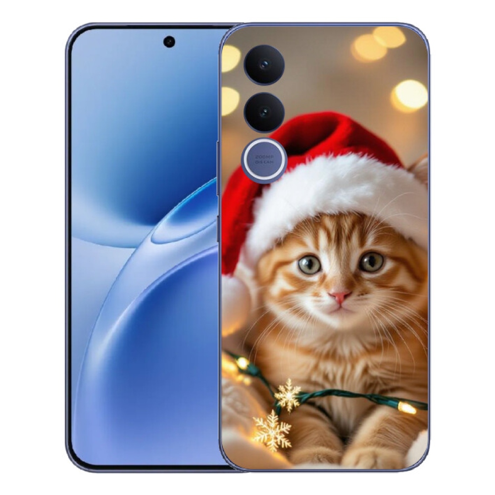 Gelový kryt mmCase na Vivo V70 FE - vánoční kotě